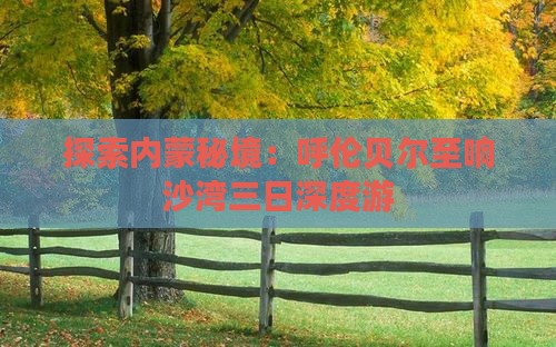 探索内蒙秘境：呼伦贝尔至响沙湾三日深度游