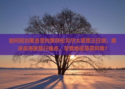 如何规划果洛至内蒙呼伦贝尔大草原三日游，解决高海拔旅行痛点，享受地道草原风情？
