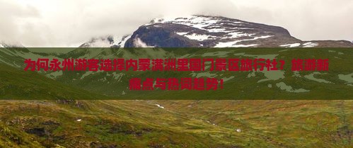 为何永州游客选择内蒙满洲里国门景区旅行社？旅游新痛点与热词趋势！