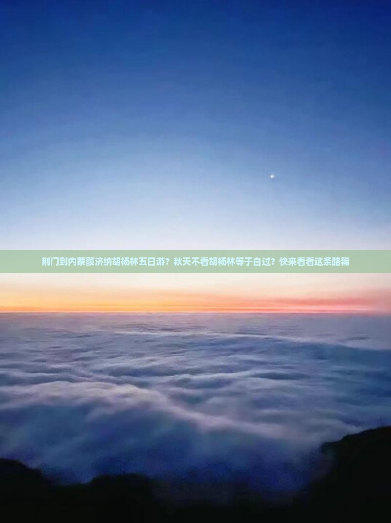 荆门到内蒙额济纳胡杨林五日游？秋天不看胡杨林等于白过？快来看看这条路稀