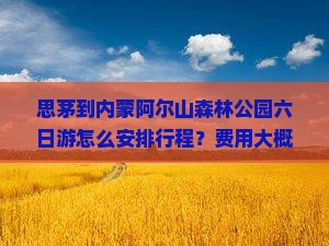 思茅到内蒙阿尔山森林公园六日游怎么安排行程？费用大概是多少？需要准备什么？