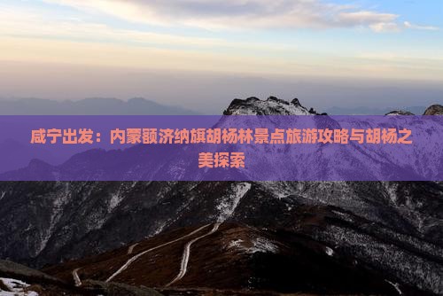 咸宁出发：内蒙额济纳旗胡杨林景点旅游攻略与胡杨之美探索