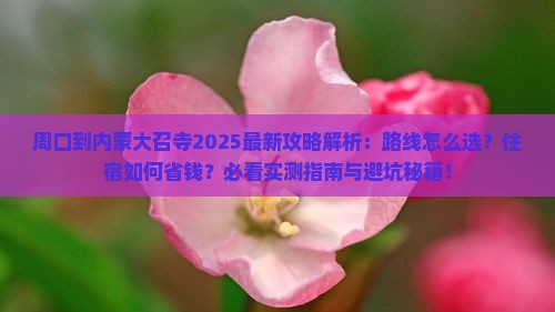 周口到内蒙大召寺攻略