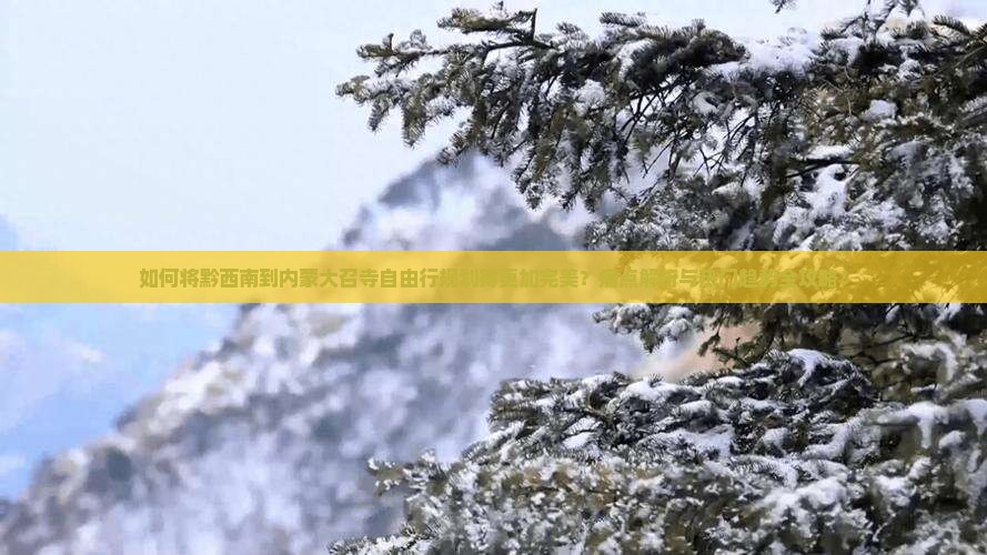 如何将黔西南到内蒙大召寺自由行规划得更加完美？痛点解析与热门趋势全攻略！