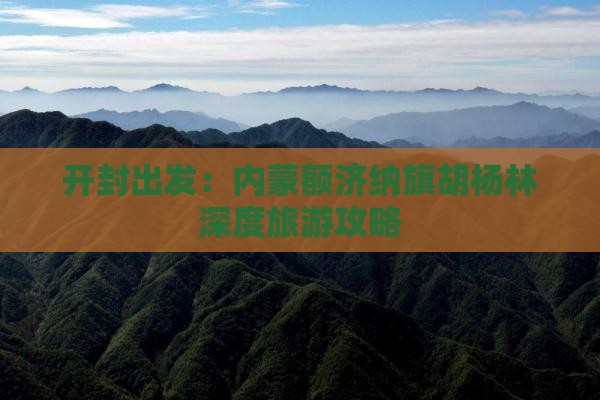 开封出发：内蒙额济纳旗胡杨林深度旅游攻略