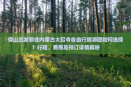 保山出发前往内蒙古大召寺自由行旅游团如何选择？行程、费用及预订详情解析