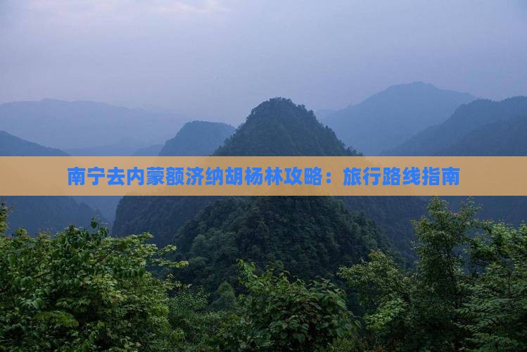 南宁去内蒙额济纳胡杨林攻略：旅行路线指南
