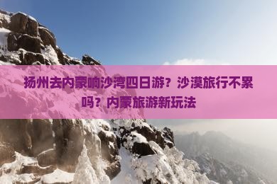 扬州去内蒙响沙湾四日游？沙漠旅行不累吗？内蒙旅游新玩法