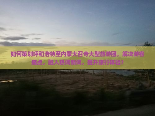 如何策划呼和浩特至内蒙大召寺大型旅游团，解决游客痛点，融入热词新词，提升旅行体验？