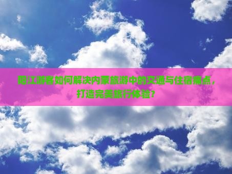 阳江游客如何解决内蒙旅游中的交通与住宿痛点，打造完美旅行体验？