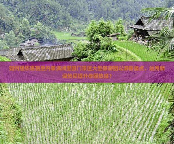 如何组织恩施至内蒙满洲里国门景区大型旅游团以游客痛点，运用新词热词提升参团热度？