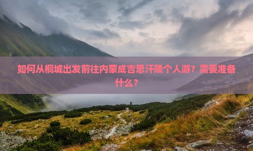 如何从桐城出发前往内蒙成吉思汗陵个人游？需要准备什么？