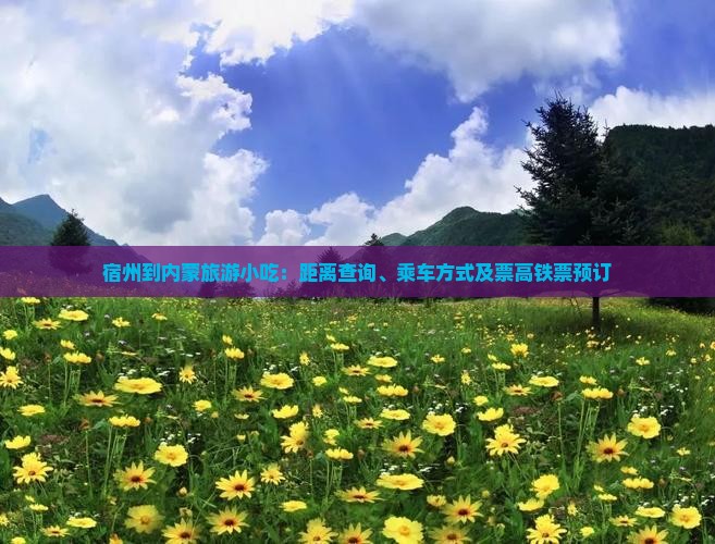宿州到内蒙旅游小吃：距离查询、乘车方式及票高铁票预订