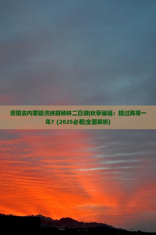 贵阳去内蒙额济纳胡杨林二日游