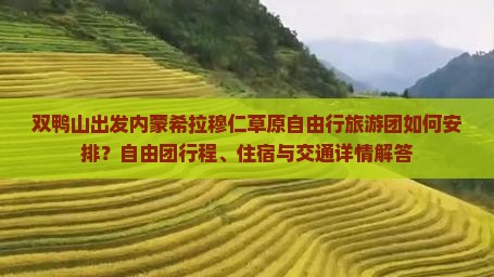 双鸭山出发内蒙希拉穆仁草原自由行旅游团如何安排？自由团行程、住宿与交通详情解答