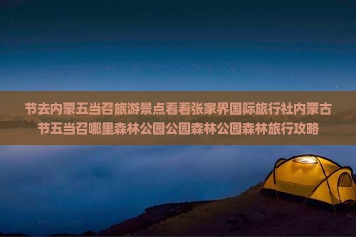 节去内蒙五当召旅游景点看看张家界国际旅行社内蒙古节五当召哪里森林公园公园森林公园森林旅行攻略