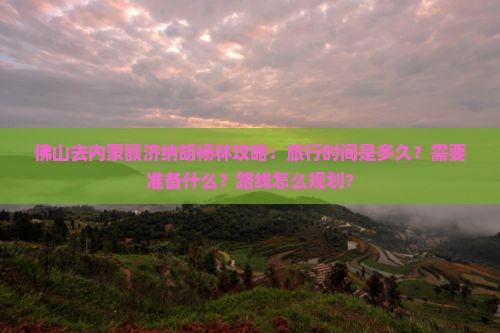 佛山去内蒙额济纳胡杨林攻略：旅行时间是多久？需要准备什么？路线怎么规划？