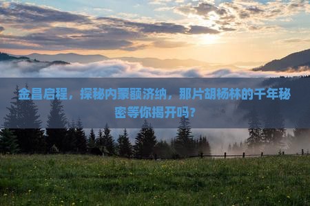 金昌启程，探秘内蒙额济纳，那片胡杨林的千年秘密等你揭开吗？