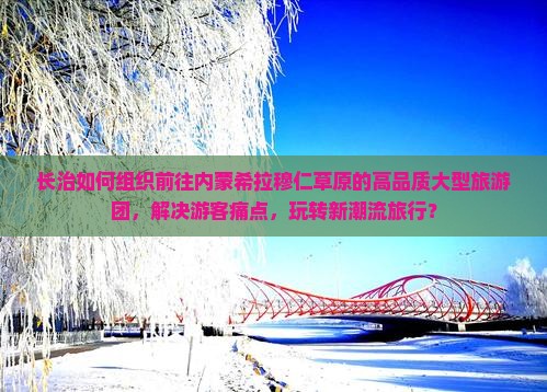 长治如何组织前往内蒙希拉穆仁草原的高品质大型旅游团，解决游客痛点，玩转新潮流旅行？