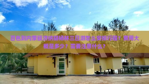 百色到内蒙额济纳胡杨林三日游怎么安排行程？费用大概是多少？需要注意什么？