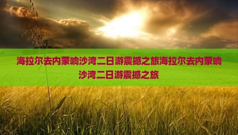 海拉尔去内蒙响沙湾二日游
