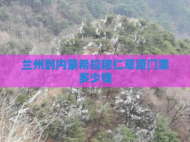 兰州到内蒙希拉穆仁草原门票