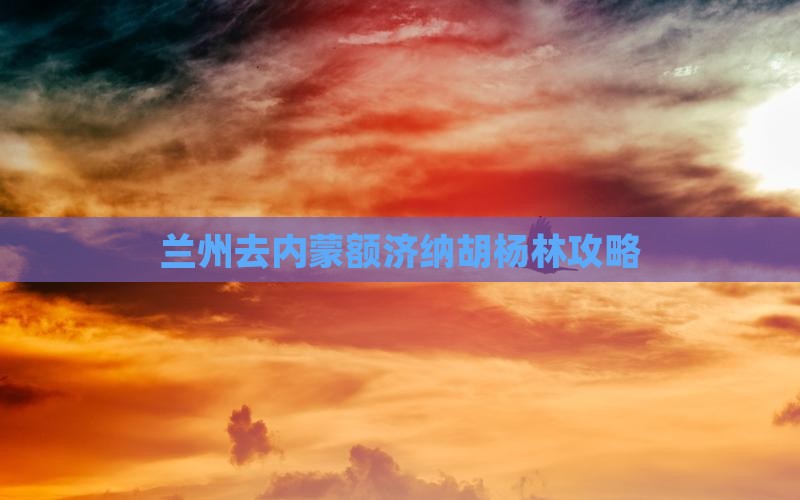 兰州去内蒙额济纳胡杨林攻略