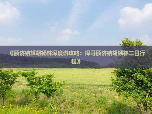 《额济纳旗胡杨林深度游攻略：探寻额济纳胡杨林二日行程》