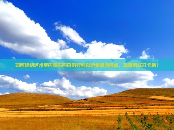 如何规划泸州至内蒙古四日游行程以避免旅游痛点，玩转网红打卡地？