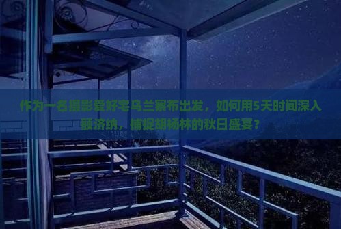 作为一名摄影爱好宅乌兰察布出发，如何用5天时间深入额济纳，捕捉胡杨林的秋日盛宴？