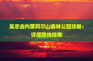 吴忠去内蒙阿尔山森林公园攻略：详细路线指南
