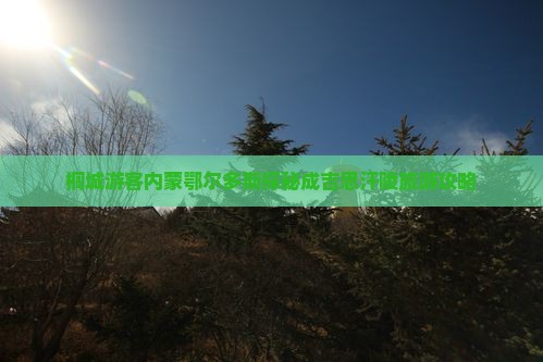 桐城游客内蒙鄂尔多斯探秘成吉思汗陵旅游攻略