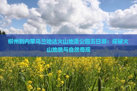 柳州到内蒙乌兰哈达火山地质公园五日游：探秘火山地貌与自然奇观