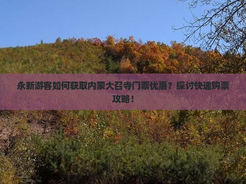 永新游客如何获取内蒙大召寺门票优惠？探讨快速购票攻略！