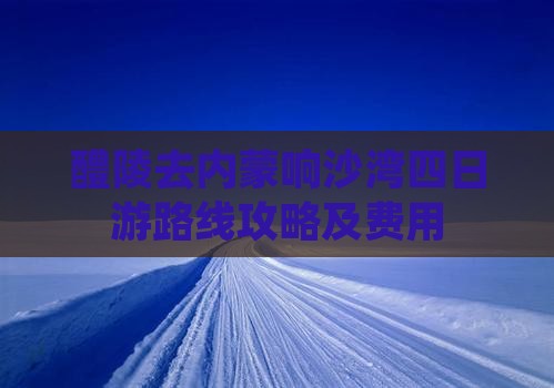 醴陵去内蒙响沙湾四日游