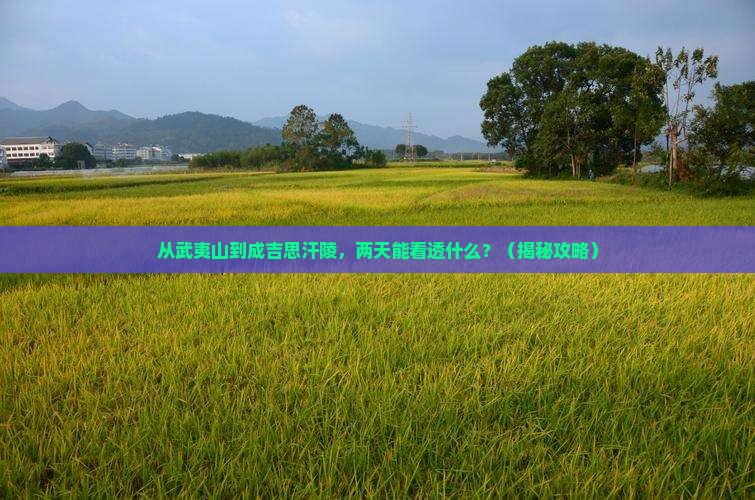 武夷山去内蒙成吉思汗陵二日游