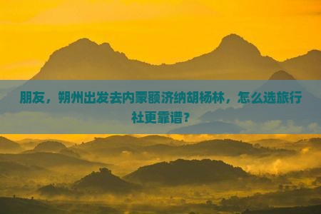 朋友，朔州出发去内蒙额济纳胡杨林，怎么选旅行社更靠谱？