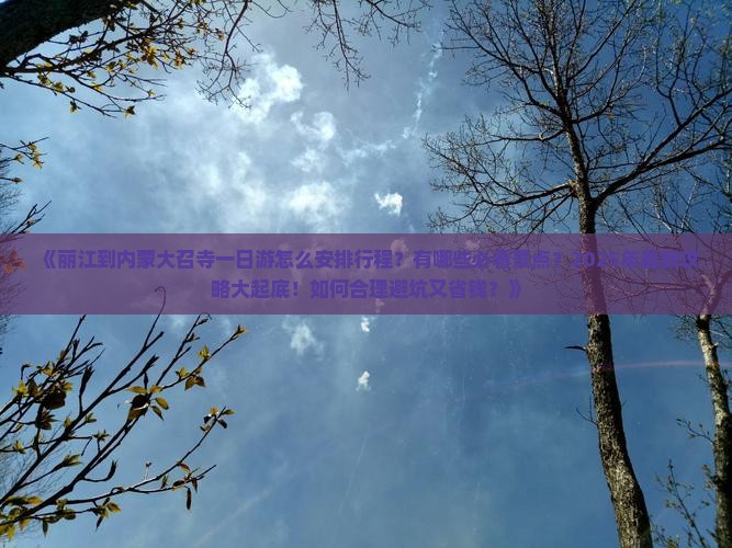 丽江去内蒙大召寺一日游