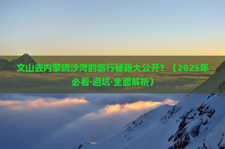 文山去内蒙响沙湾攻略