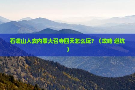 石嘴山去内蒙大召寺四日游