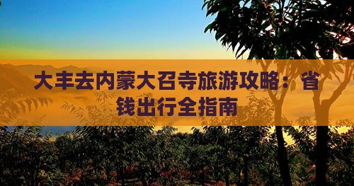 大丰去内蒙大召寺自由团