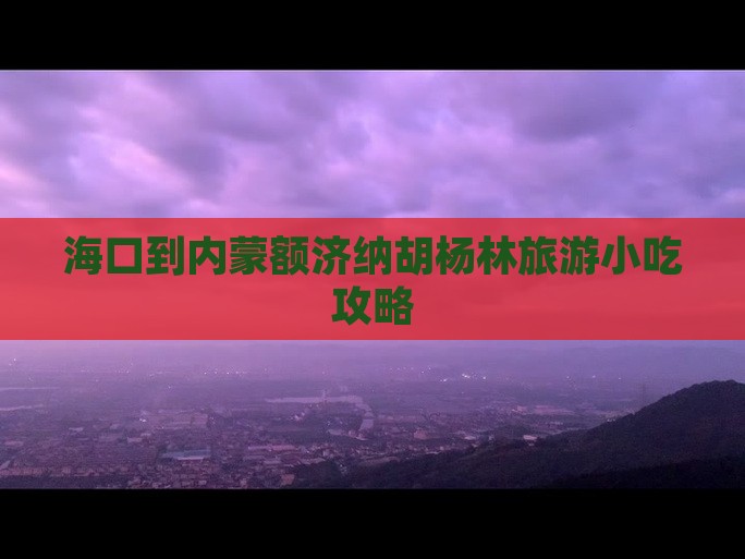 海口到内蒙额济纳胡杨林旅游小吃