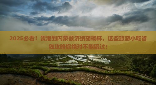 贵港到内蒙额济纳胡杨林旅游小吃