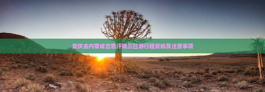 安庆去内蒙成吉思汗陵三日游