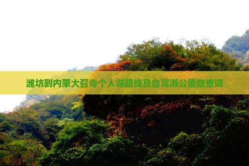 潍坊到内蒙大召寺个人游