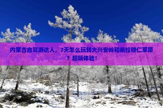 大兴安岭去内蒙希拉穆仁草原七日游