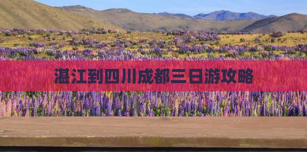 湛江到四川成都三日游攻略