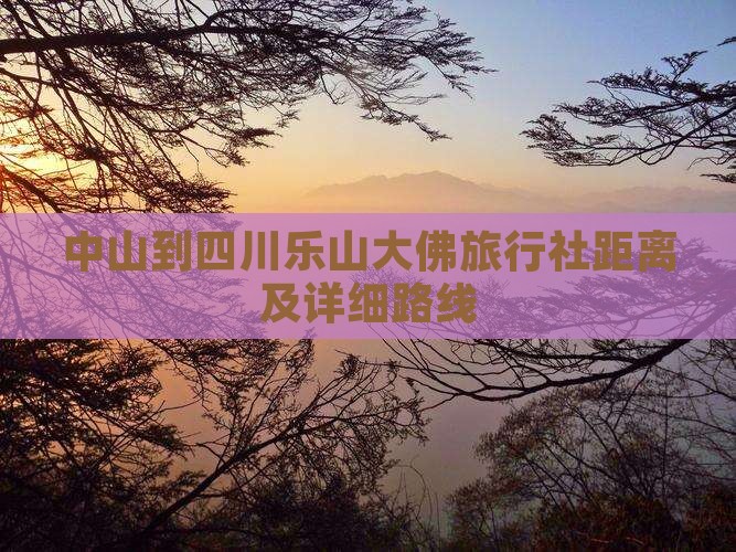 中山到四川乐山大佛旅行社距离及详细路线