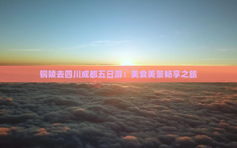 铜陵去四川成都五日游：美食美景畅享之旅