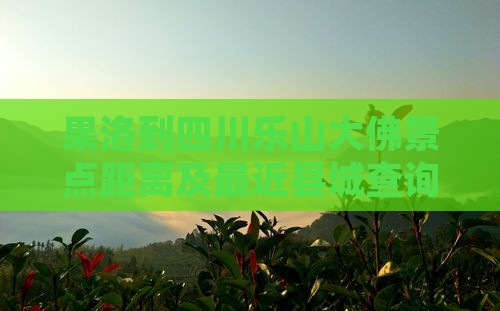 果洛到四川乐山大佛景点距离及最近县城查询